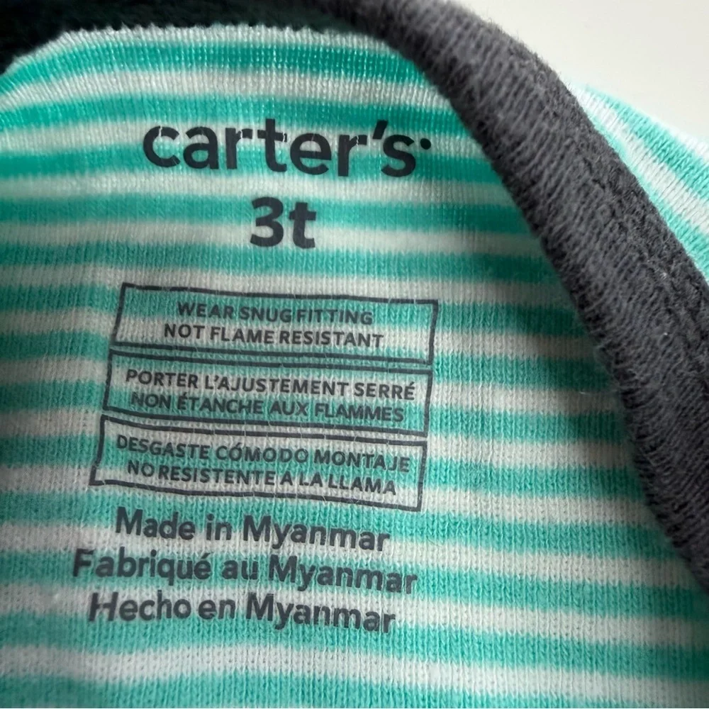 Carter's Mint Striped Bear Footie